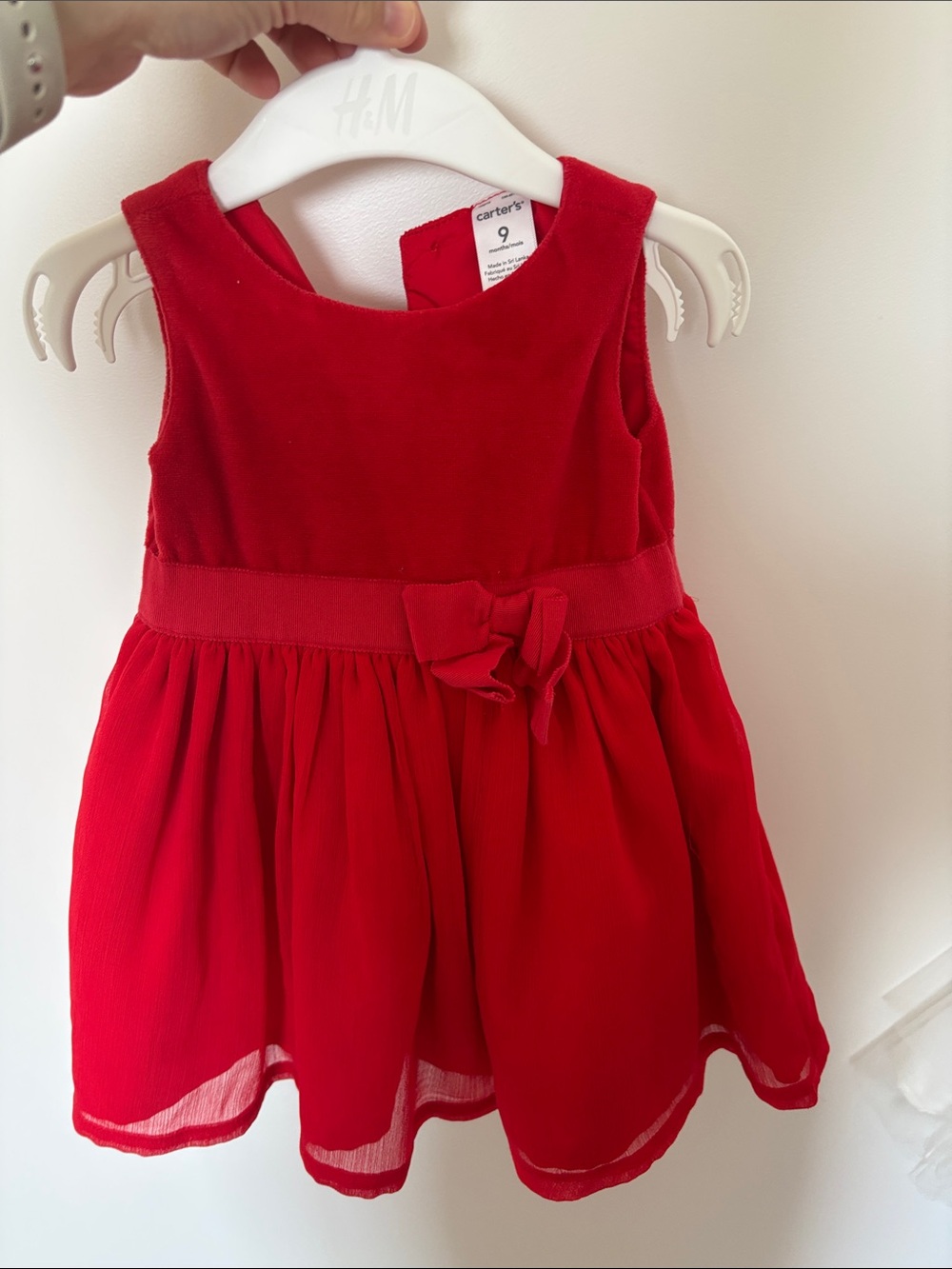 Carter's Red Sleeveless Bow-Front Toddler Dress